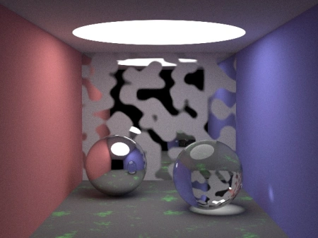 Scene with spheres, reference render.