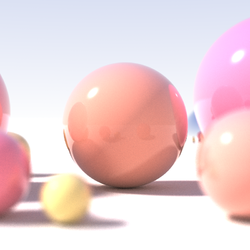 Several spheres rendered using ray-tracing.