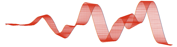 Two curves with connecting lines between them