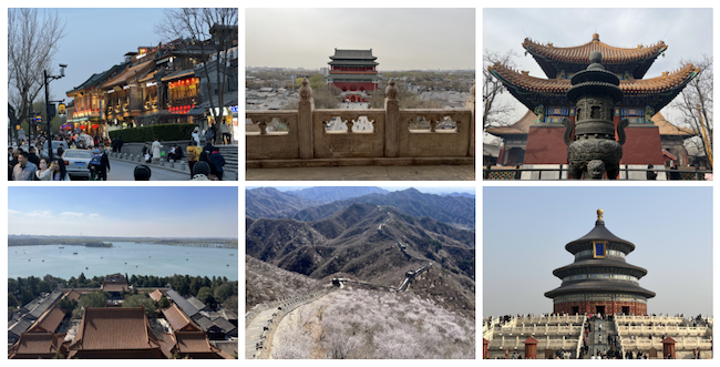 a collage of photos from a trip to Beijing