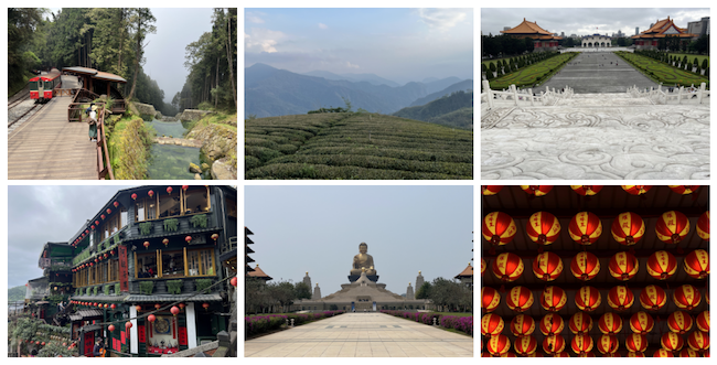 a collage of photos from a trip to Taiwan