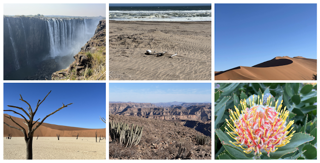 a collage of photos from a trip to southern Africa