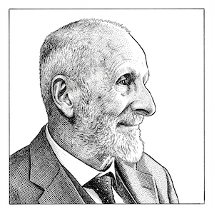 Portrait of Oskar Perron. AI Generated.