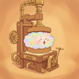 Cartoon of a bespoke machine to compress a cloud. Generated with Nano Banana.