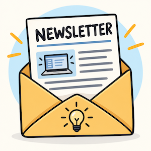 Cartoon image of a newsletter, generated using ChatGPT